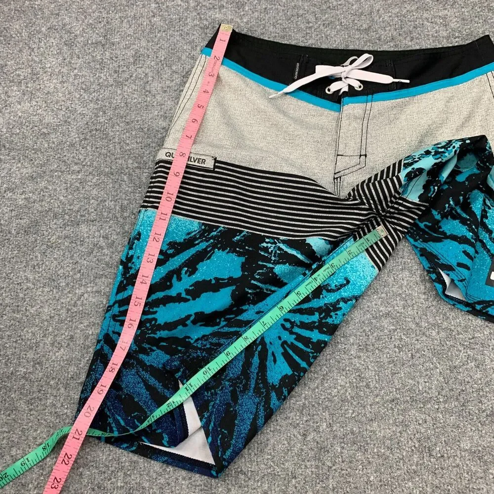 Quiksilver Board Shorts Mens 29 Patterned Drawstring Stretch Mid Rise Swim Wear